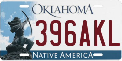 OK license plate 396AKL