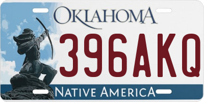 OK license plate 396AKQ