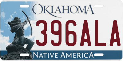 OK license plate 396ALA