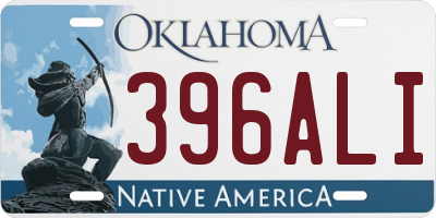 OK license plate 396ALI