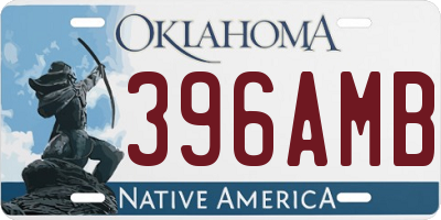 OK license plate 396AMB