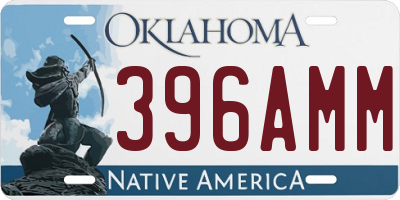 OK license plate 396AMM