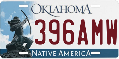OK license plate 396AMW