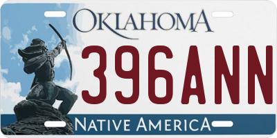 OK license plate 396ANN
