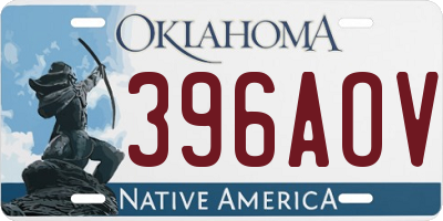 OK license plate 396AOV
