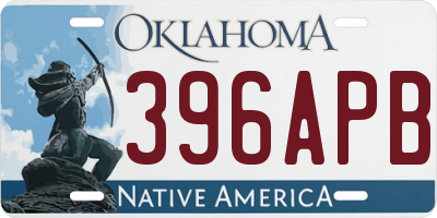 OK license plate 396APB