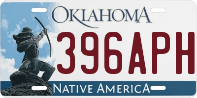 OK license plate 396APH