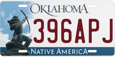 OK license plate 396APJ