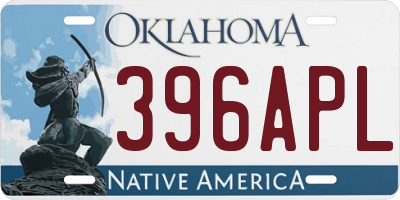 OK license plate 396APL