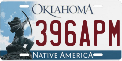 OK license plate 396APM