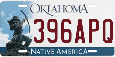 OK license plate 396APQ