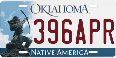 OK license plate 396APR