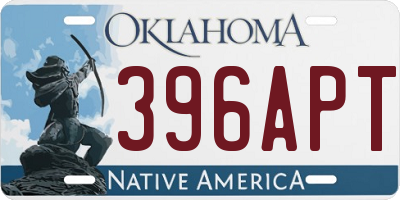 OK license plate 396APT