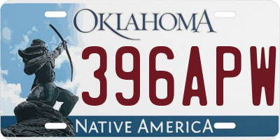 OK license plate 396APW
