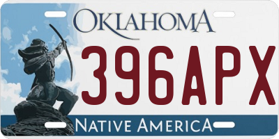 OK license plate 396APX