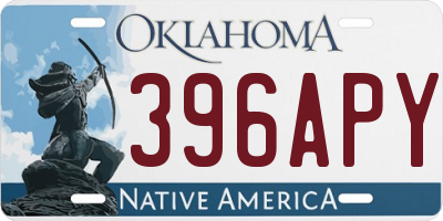 OK license plate 396APY
