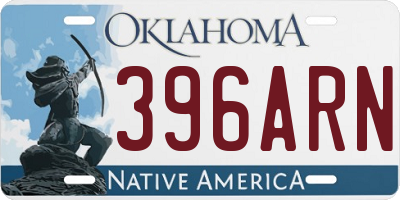 OK license plate 396ARN