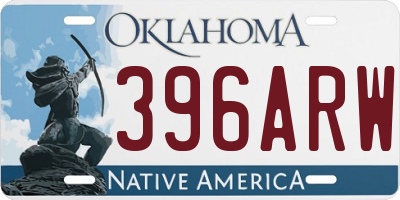 OK license plate 396ARW