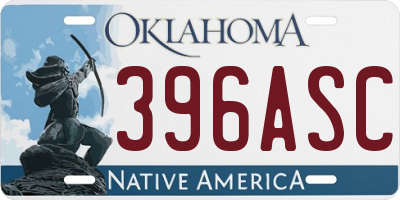 OK license plate 396ASC