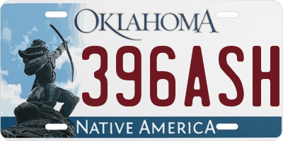 OK license plate 396ASH