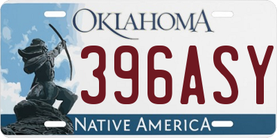 OK license plate 396ASY