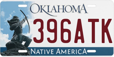 OK license plate 396ATK