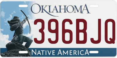 OK license plate 396BJQ
