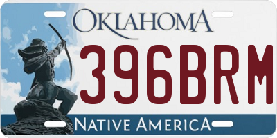 OK license plate 396BRM