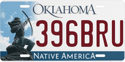 OK license plate 396BRU
