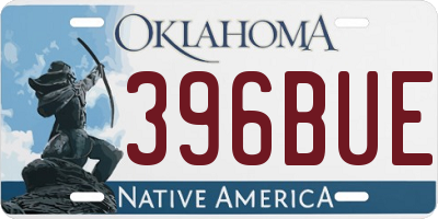 OK license plate 396BUE