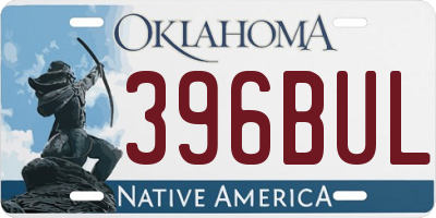 OK license plate 396BUL