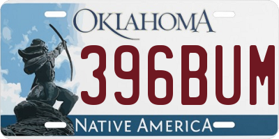 OK license plate 396BUM