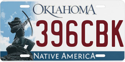 OK license plate 396CBK