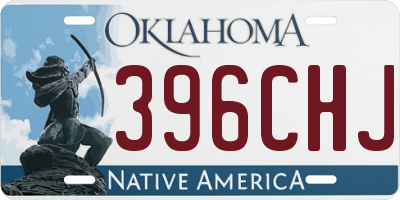 OK license plate 396CHJ