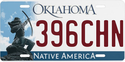 OK license plate 396CHN