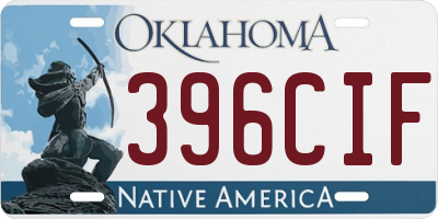 OK license plate 396CIF