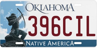 OK license plate 396CIL