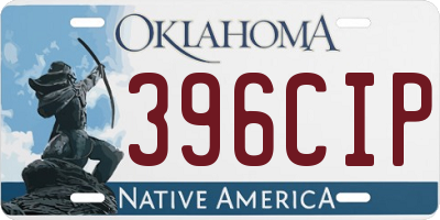 OK license plate 396CIP