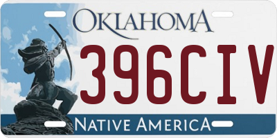 OK license plate 396CIV