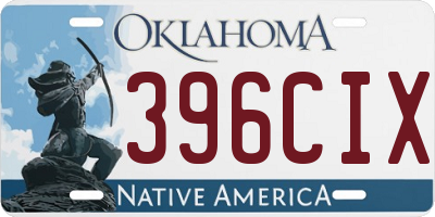 OK license plate 396CIX
