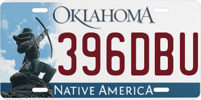 OK license plate 396DBU