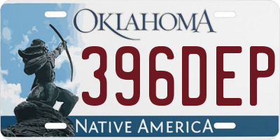 OK license plate 396DEP