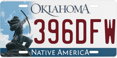 OK license plate 396DFW