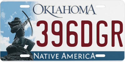 OK license plate 396DGR