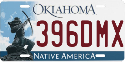 OK license plate 396DMX