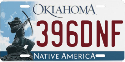 OK license plate 396DNF