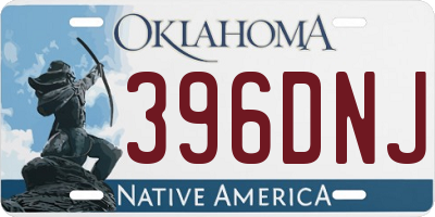 OK license plate 396DNJ