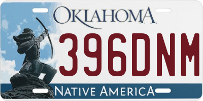 OK license plate 396DNM