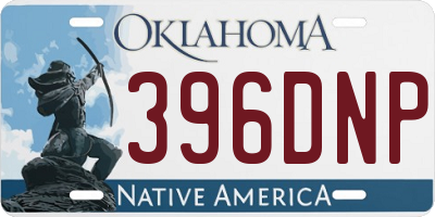 OK license plate 396DNP