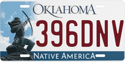 OK license plate 396DNV